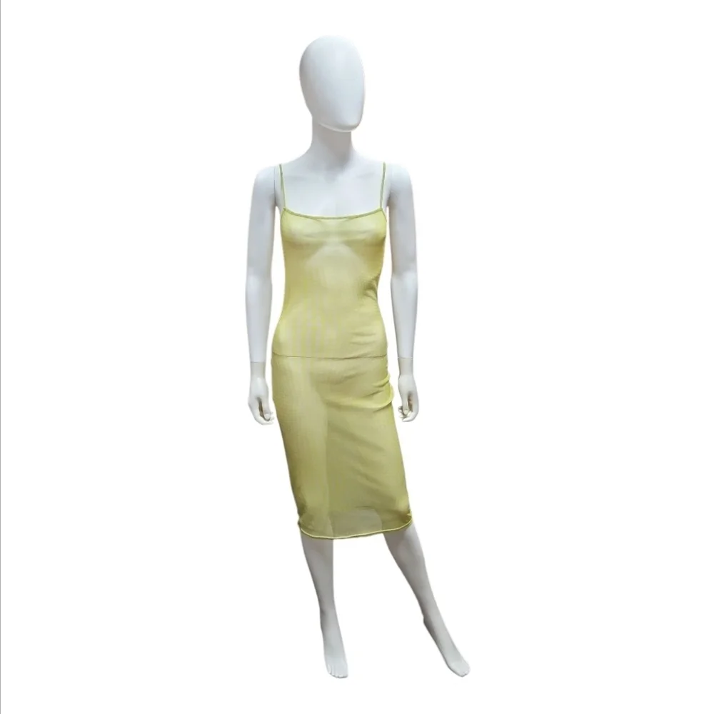 FRANKIE'S BIKINIS | Sheer Yellow Midi Dress / Coverup in Size Small
